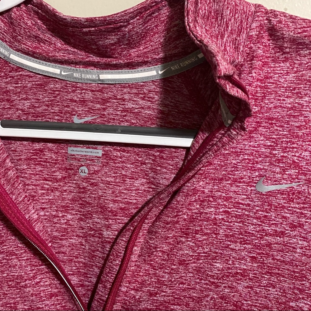 Red nike pull over sweat workout wear